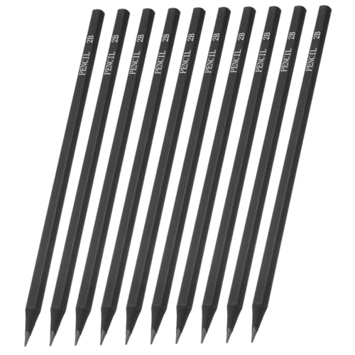 jojofuny 10 Stück Schwarzer Sechskantstift Universal-stößelstange Weiche Kohlestifte Schwarze Stifte Bleistifte Schreiben Unendlich Bleistift Schwarze Flügelbleistifte Holz von jojofuny