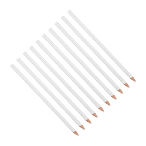 jojofuny 10 Stück Spezial Bleistift Schneiderung Kreide Fettbleistift Kreidestifte Nagelbleichstift Stoffkreidestift Nähstift Für Stoff Hölzern Weiß von jojofuny