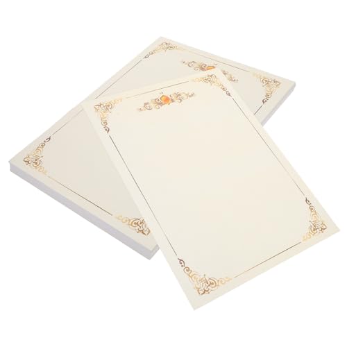 jojofuny 100 Blatt Auszeichnungspapier Zertifikatspapiere Diplome Blanko Zertifikate Offizielles Zertifikatsdruckpapier Zertifiziertes Weißes Pergament Abschlusszertifikatspapier Beige von jojofuny