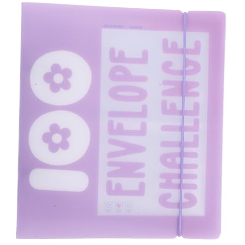 jojofuny 100 Hausmappe geld sparen geldtasche Geldbinder Haushaltsbuch Spar-Challenge-Ordner Budgetmappenumschläge Geldsparbuch Sparordner Sparbuch mit Geldumschlägen Sparbinder PVC Violett von jojofuny
