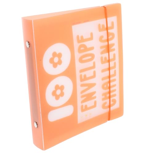 jojofuny 100 Sparbuch Mit Geldumschlägen Geldspar-challenge-ordner Ordnerumschläge Geldsparmappe Mit Hüllen Herausforderungsbuch Zum Geldsparen Budgetmappenumschläge Hausmappe Pvc Orange von jojofuny