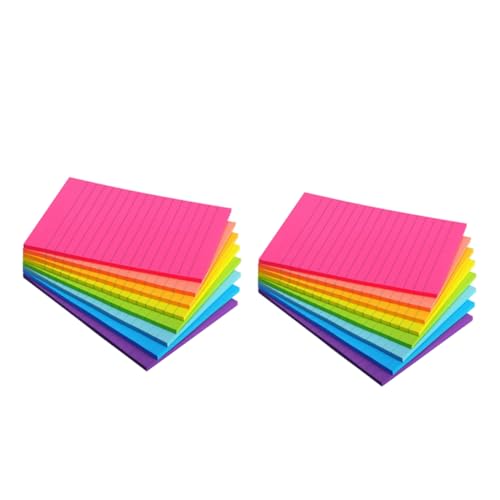 jojofuny 16 Farbige Notizblöcke Selbstklebend Liniert Mini Schreibblöcke Kleine Notizblöcke Taschenformat Kleine Notizblockfunktion Buntes Klassenzimmer Notizpapier von jojofuny