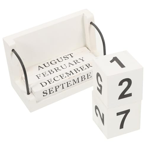 jojofuny 1Satz Desktop Holzkalender Hölzerne Schreibtischblöcke Mit Dauerhaftem Wiederverwendbarer Tischkalender Für Büro Schule Und Zuhause Dekoration Für von jojofuny