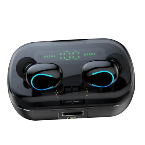 jojofuny 1Stück Kopfhörer mit Geräuschunterdrückung Ergonomisches Design Tragbar U Förmige LED Beleuchtung für Sport Schwarz von jojofuny