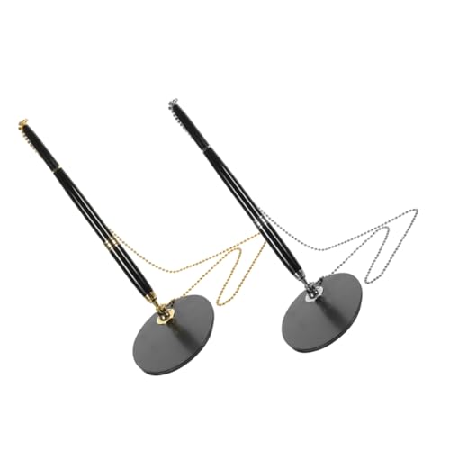 jojofuny 2 Sätze Gegensignaturstift Stift An Einer Kette Stifthalter Aus Metall Sicheren Stift Der Stift Stiftkette Für Klemmbrett Ausziehbarer Stifthalter Signaturstifte Stahlstange von jojofuny