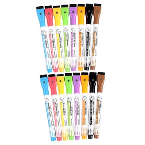 jojofuny 2 Sätze Whiteboard-stift Planke Schule Wischen Weiß Löschbar Radiergummi Whiteboard-markerstifte Trocken Abwischbare Stifte Für Whiteboards Abwaschbare Marker Gefühlt 8 Stücke * 2 von jojofuny