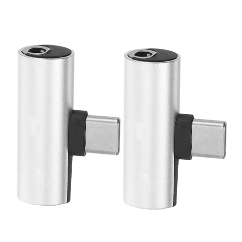 jojofuny 2 Stück -C-Kopfhöreradapter -c kopfhöreradapter Ladung Ohr USB-C-Kopfhörer Audio- Ladekonverter für Kopfhörer Ladeadapter für Kopfhörer Aluminiumlegierung Schwarz von jojofuny