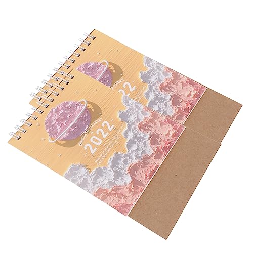 jojofuny 2 Stück Desktop-tischkalender 2022 Zarter Heimkalender Roman Kalender Dekorativer Kalender Für Zu Hause 2022 Neujahrskalender Office-desktop-kalender Büro-notizbuch Yellow Papier von jojofuny