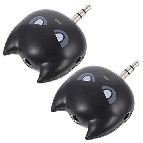 jojofuny 2 Stück Kopfhörer-Splitter stoßverbinder Kopfhörersplitter Audio-Adapter Kopfhörer-Audio-Splitter- 3,5-mm-Audio-3-Wege-Adapter Tragbarer Headset-Splitter Plastik Schwarz von jojofuny