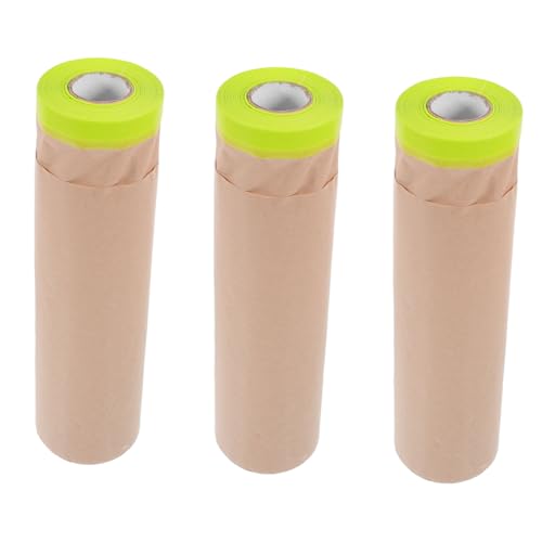 jojofuny 3 Rollen Abdeckfolie Schutzfolie Für Malerarbeiten Farbe Staubdicht Für Möbel Maler Zuhause Temporäres Dünnes Abdeckpapier Für Sprühfarbe Dekorationsfolie Abdeckfolie von jojofuny