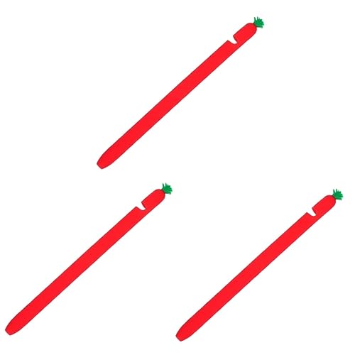 jojofuny 3 STK Federmäppchen Stiftabdeckung gegen Fingerabdrücke Stiftabdeckung gegen Sturzschäden Karikatur handschriftliche Stifte Stylus Pen für kreative Stiftspitze Etui Obst von jojofuny
