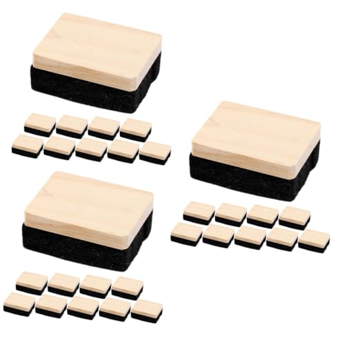 jojofuny 3 Sätze Radiergummi Mini Multipack Klein Schwarz Kreidestaubtuch Tafelschwamm Kreidetafel-radierer Aus Holz Tafelkreidewischer Kreidereiniger Hölzern 10 Stück * 3 von jojofuny