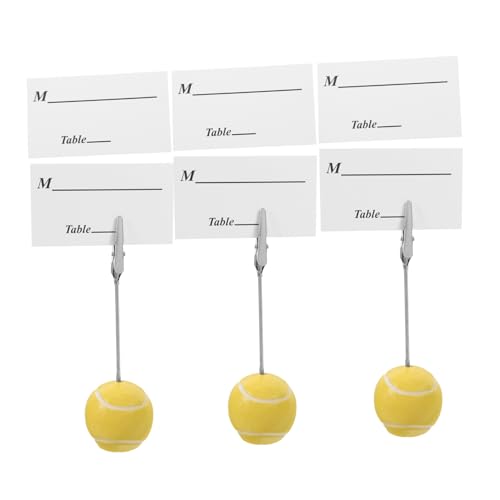 jojofuny 3 Stück Ball Memo Ordner Cliphalter Sportball Basisclips Bildclips Tischbildhalter Büroklammerhalter Namenskartenhalter Büroklammerhalter Notizhalter Gelb Kunstharz von jojofuny