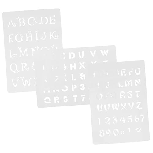 jojofuny 3 Stück Malvorlage Buchstabenschablonen Beschriftung Malschablonen Zeichnung Kunst Wand Form Schablone Für Journaling -schablone Schablone Für Handwerk Das Haustier Weiß von jojofuny