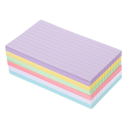 jojofuny 300 Blatt Farbige Karteikarten Blanke Karteikarten LED Schulbedarf Lernkarten Lehrschreibtisch Gedächtnis Bunte Karteikarten Notizblock Klassenzimmer Aufgaben Büro von jojofuny