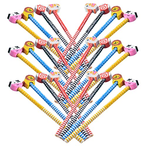 jojofuny 30Stücke Bleistifte Mit Radiergummi Cartoon Design Leichte Holzstifte Für Kreative Bastelideen Praktische Schreibutensilien Für Schule Und Zuhause von jojofuny