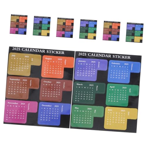 jojofuny 4 Sätze 2025 Agenda-Sticker kalender Notizblock Registerkarten für Planer Monatsaufkleber monatliche Planeraufkleber Tab klebrig Termin gepunktet Notizbuch beschichtetes Papier von jojofuny