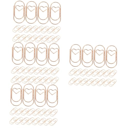 jojofuny 4 Sätze Lesezeichen Aus Metall Karten Clip Papierklemmen Metallclips Dekorationsclips Dekoklammern Büroklammer Die Lustige Papierclips Exquisite Dateiclips Rose Gold 20 Stück * 4 von jojofuny
