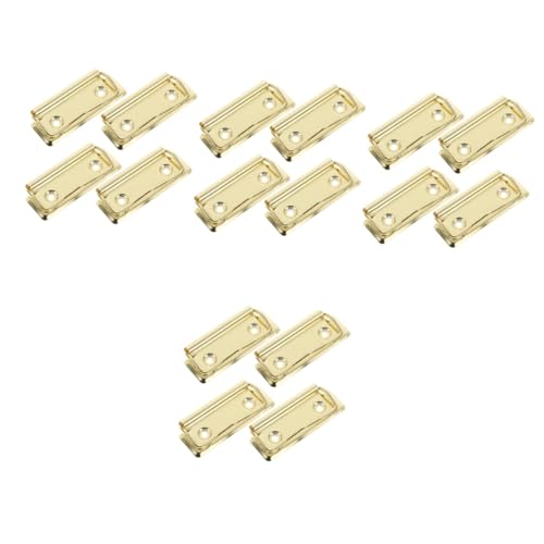 jojofuny 4 Sätze Metallclip -ordner Büroklammern Clips Clips Heftklammern Groß Dokumentenordner Klemmbrettklemmen Schwarze Heftklammern Aluminiumlegierung Golden 4 Stück * 4 von jojofuny