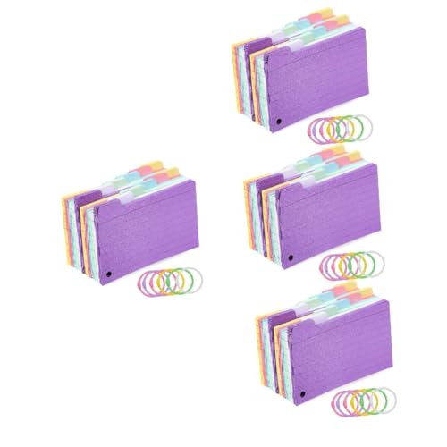 jojofuny 4 Sätze Spiral Notizblock Lernkarten Karteikarten Linierte Notizkarten Notizkarten Mit Ringen Lernkarten Zum Wiederholen Löcher Ringe Für Lernkarten 300 Blätter * 4 von jojofuny