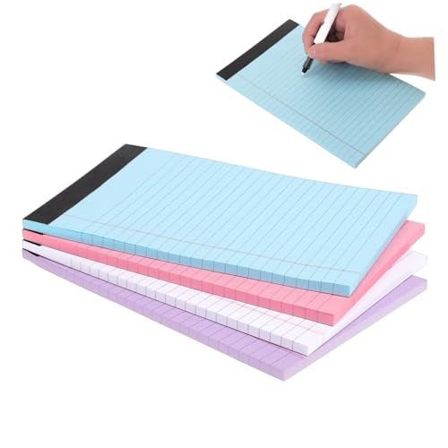 jojofuny 4 Stück Farbiger Notizblock Pastell College-linierte Notizblöcke farbige Notizblöcke Brief Blau Farbige Memo Pads Mehrfarbige Notizbücher bunte büroartikel bunter Notizblock Papier von jojofuny