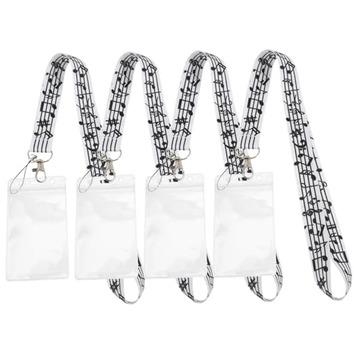 jojofuny 4 Stück Notizen Mobiltelefon Lanyard Lanyards Nacken Lanyard für Telefon Abzeichen Schlüsselband minimalistisches Schlüsselband verstellbares Telefonband Handy Lanyard PVC Schwarz von jojofuny