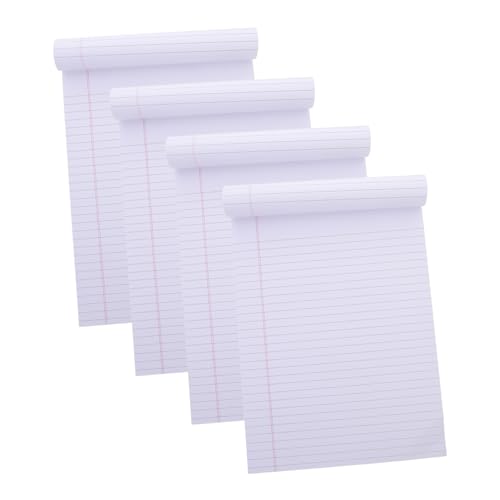 jojofuny 4 Stück Papier Nehmen Notizpolster Notizbilder Großes Notizbuch Notizbücher Für Die Arbeit Steno-pad Klein Notizblock Schmucklos Arbeitsheft Gefüttert Notizbücher Masse Weiß von jojofuny