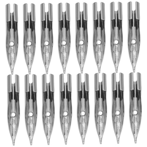 jojofuny 40 Stück Dip-stift Ersatzspitzen Für Kalligraphiestifte Ersatz Für Stiftspitzen Universelle Stiftspitzen Füllfederhalter Zum Schreiben Stiftnibs Zum Malen Metall Silver von jojofuny