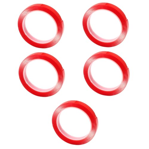 jojofuny 5 Rollen dicker doppelseitiger Aufkleber Dasselbe im Freien doppelseitiges klebeband für stoff schwer drinnen breite Bänder keine spuren aufkleber Acrylsäure rot von jojofuny