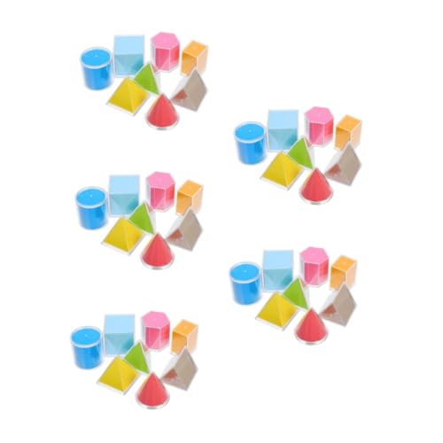 jojofuny 5 Sätze Grundschul-lernstütze Manipulationen Im Vorschulalter Sechseckiges Prisma 3d-formen Geometrisches Modell Lehrmathematische Manipulationen Block Für Plastik von jojofuny