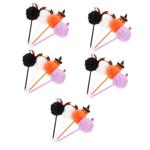 jojofuny 5 Sätze Künstliche Wollstifte Entzückende Stifte Cartoon-kürbisstifte Wolle Halloween Halloween Assecoires Halloween-partygeschenke Schreibwaren Plastik 4 Stück * 5 von jojofuny