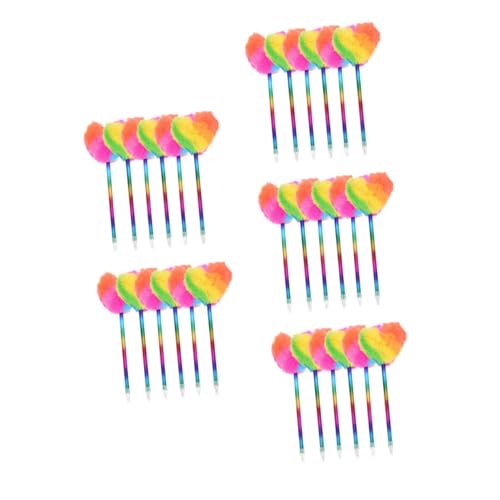 jojofuny 5 Sätze Love Kugelschreiber Cartoon Pink Stift Pom Fuzzy Squishy Fluffy Stift Für Partys Puffy Schreibstifte Mit Herzförmiger Niedlicher Stift Mehrfarbiger 6 Stück * 5 von jojofuny
