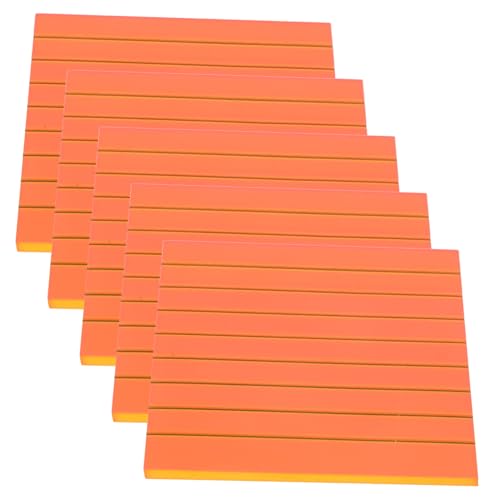jojofuny 5 Stück Zeilennotenpapier büroradio offic die markierung bürogadges notitzzettelblock täglich Party Unterlage farbig arbeiten Aufkleber Notenvorrat Notizblock das Haustier Orange von jojofuny