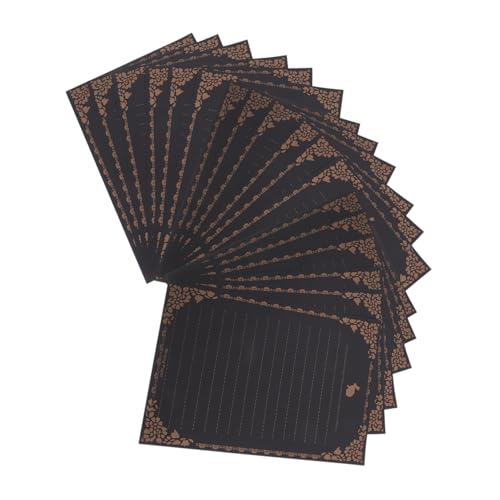 jojofuny 50 Blatt Retro -spitzenbriefpapier Schreibpapier Grußkarten Papier Für Einladung Retro-briefpapiere Vintage Briefpapier Schreibutensilien Süßes Briefpapier Brief Aus Papier Black von jojofuny