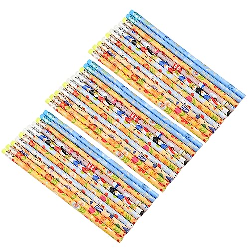 jojofuny 50 Stück Bleistiftbox für -Cartoon -Bleistift Party Schulbleistifte farbig Zeichnung Radiergummi Topper Bleistifte Spaß Stifte für die Schule Bleistifte schreiben hölzern von jojofuny