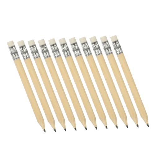 jojofuny 50 Stück Mini Bleistift Holzkohle Multipack Erwachsene für Schreibwaren Bleistifte Taschenholzstifte kurze Schreibstifte Golfstifte mit Radiergummi Golf -Mini -Stifte hölzern von jojofuny