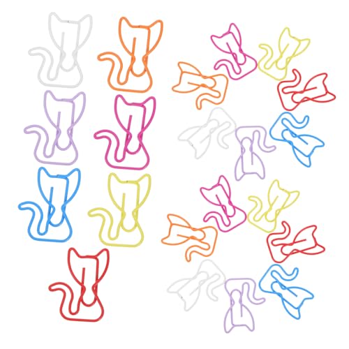 jojofuny 50Stücke Katzen Büroklammern Niedliche Katzen Lesezeichen Multifunktionale Clips Für Schule Und Büro Glatte Kanten Und Entzückendes Design Perfektes Schreibtisch Zubehör von jojofuny