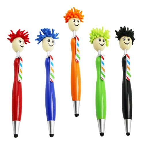 jojofuny 5St Stylus Kugelschreiber Laptop-Bildschirmstift Gelstifte Geschenk Stift Laptop-Digitalstift Karikatur Mehrzweckstift Cartoon-Puppenstift tragbar Schreibstift Kind Plastik von jojofuny