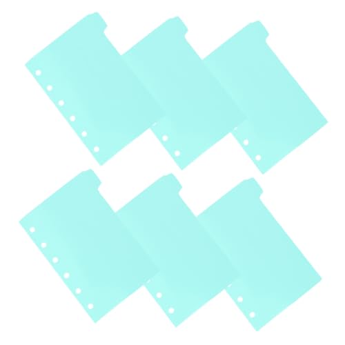 jojofuny 6 Blatt Loseblatttrenner Taschenordner-Trennblätter Mini -Binder -Teiler Ordner-Indexteiler Ordnerplaner plant Papierhalter notizbuch persönliche Planereinlagen Lernheft pp Green von jojofuny