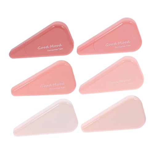 jojofuny 6 Stück Dreieckiges Korrekturband Schreibwaren Korrekturband ausschreiben Ästhetisches Schulmaterial Lehrerzubehör Klebestreifenrolle Highlighter-Tape weißen Stift Plastik Rosa von jojofuny