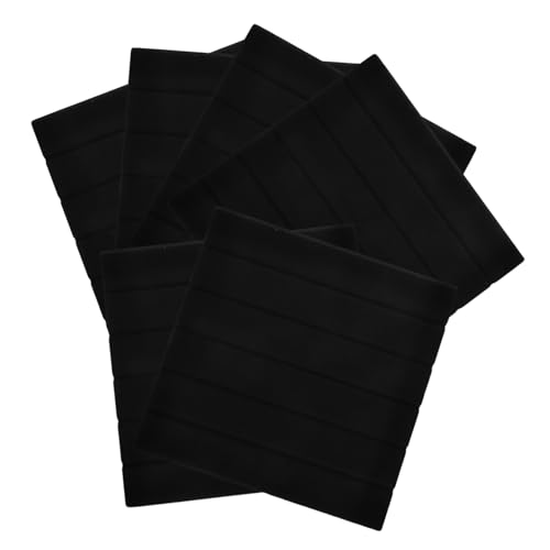 jojofuny 6 Stück Filz-Korkplattenfliese Filzfliesen Korktafel fürs Büro Vinyldielenböden Korkplattenstreifen Kühlschrank-Magnettafel Magnetanzeige doppelseitiges klebeband gefühlt Black von jojofuny