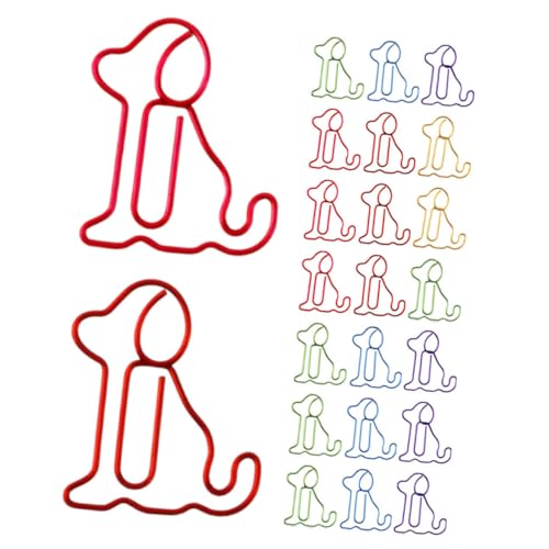 jojofuny 60 Stück Paperclip Lesezeichenbuchordner Lustige Papierclips Büroklammern in Hundeform Büroklammern Und Heftklammern Büroklammern in Tierform Süßes Hunde-lesezeichen Metall von jojofuny