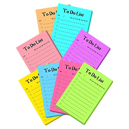 jojofuny 8 Fluoreszierende Notizen Kompakte Notizblöcke Tragbare Memo Aufkleber Nützliche Memo Aufkleber Notizaufkleber Schulnotizblöcke Selbstklebende Memo Aufkleber von jojofuny