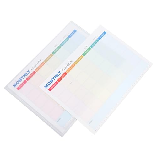 jojofuny Blätter Monatsplan Tagesplaner Notizblock Notizbuch Zu Machen Aufgabenblock Leerer Tischkalender Kühlschrank Wochenkalender Klare Schreibtischunterlage Arbeitskalender Beige Papier von jojofuny