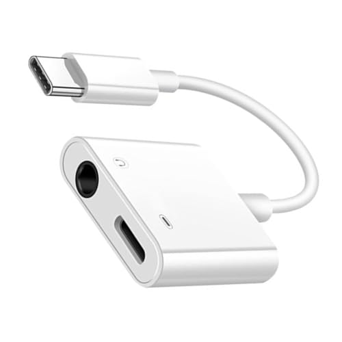 jojofuny Handy Adapter USB-C-zu-USB-C-Kabel typ c Kabel USB zu Kabel Klinkenadapter Type-C Kopfhörer Adapter Typ-C-Audioadapter Typ-C-zu-3,5-mm-Headset-Adapter Kopfhöreradapter Kupfer Weiß von jojofuny