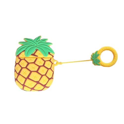 jojofuny Kopfhörer Schutzhülle aus Silikon im Ananas Design Kompatibel Schlüsselring für Einfachen Transport Kopfhörerhülle für Optimalen Schutz von jojofuny