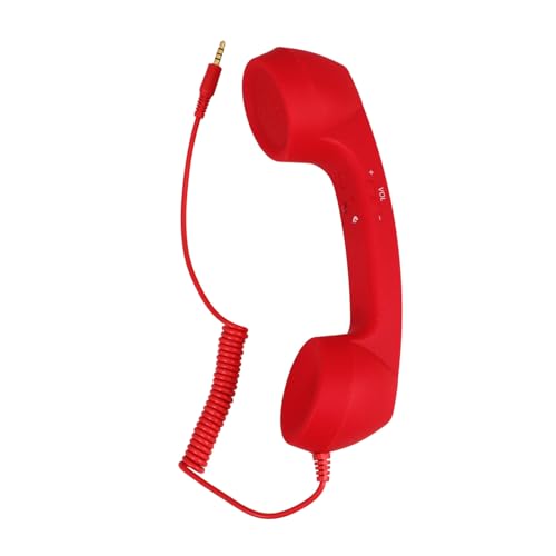 jojofuny Retro -Mikrofon Vintage-Mobilteil Telefonhörer Kunststoff-Hörer kabelgebundenes Mobilteil Handy Hörer Retro-Handy Abs rot von jojofuny