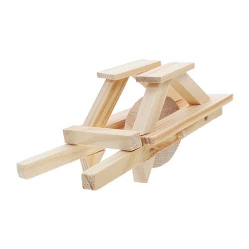 jojofuny Schubkarrenmodell für konstruktionsspielzeug Schubkarre Modell Innovatives physik Simulation Mini-Modell kleines Holzhandwerk hölzern Beige von jojofuny