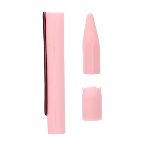 jojofuny Silikon-Schutzhülle 1 STK Applepencil Pen Schutzhülle Bleistifthüllenschutz Bleistifthülle Silikon Stifthüllenabdeckung Rosa Apfelstift Kostenloser Aufkleber Kieselgel Mäppchen von jojofuny