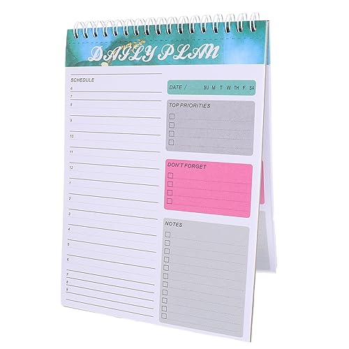 jojofuny Täglicher Planungsrestrang Planblock Kalender-Notizbuch Kalenderplaner Planer zu tun Agenden Notizblock Notepad Daily Planer Tagesplaner Planen Sie Notizblöcke Zeitplaner PVC Grün von jojofuny